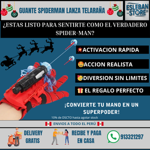 GUANTES SPIDERMAN LANZA TELARAÑAS